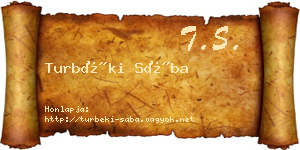 Turbéki Sába névjegykártya